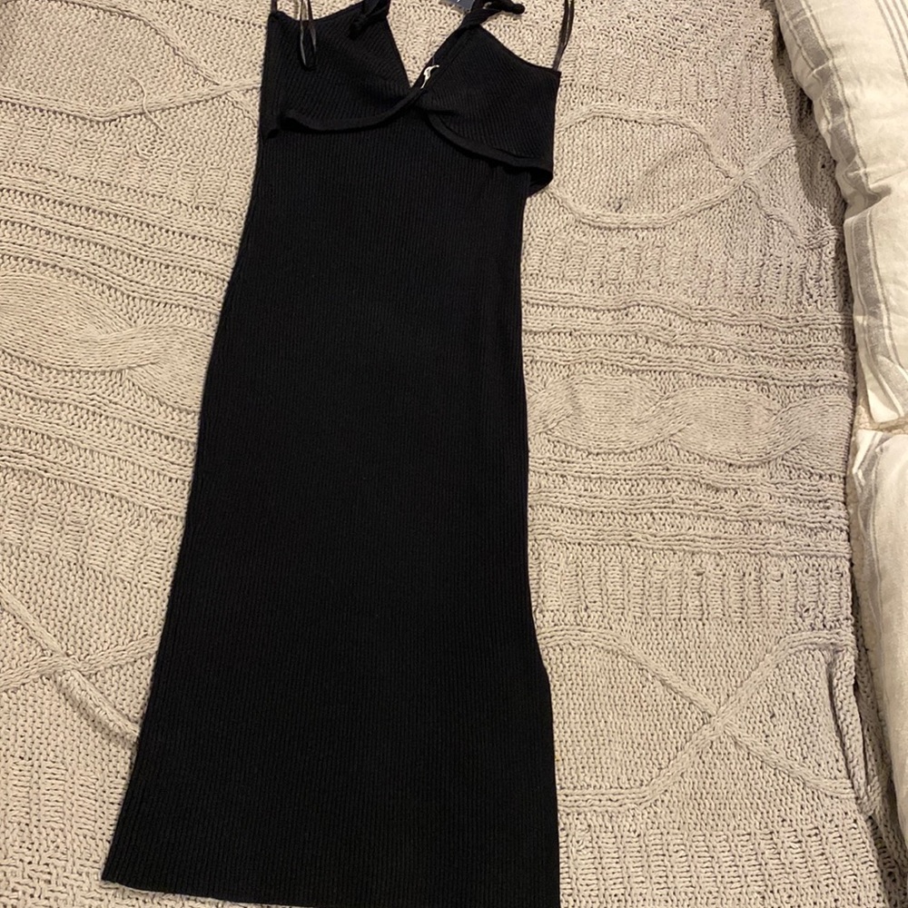 Black sweater dress sleeveless midi
